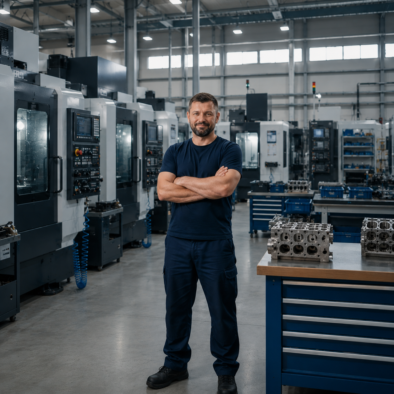 Mechanik w zakładzie POLOK